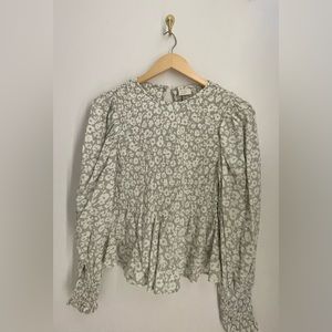 Target a new day Floral Sage Green and White Blouse